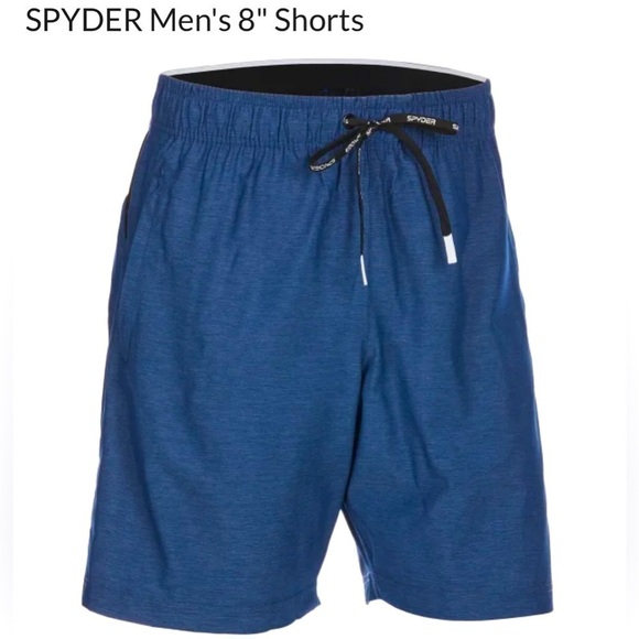 Spyder Active ProWeb Men's Pulse Blue/Black 8” Inseam Shorts Size-XL #SPM513B - Picture 1 of 14